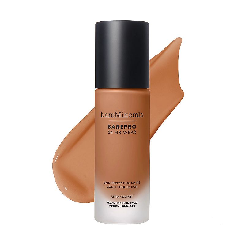 bareMinerals BAREPRO 24HR Wear Skin-Perfecting Matte Liquid Foundation Mineral SPF 20, Size: 1 FL Oz, Medium Deep 46 Cool