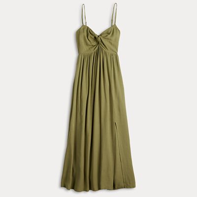 Juniors' Rewind Sleeveless Twist Front Maxi Dress