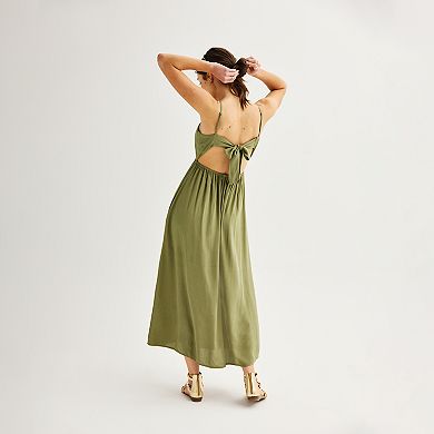 Juniors' Rewind Sleeveless Twist Front Maxi Dress