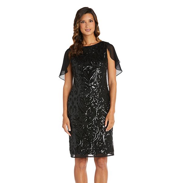 Women's R&M Richards Caplet Embroidered Mini Sheath Dress