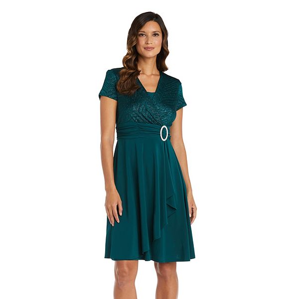 Women's R&M Richards Cascade Faux-Wrap Dress