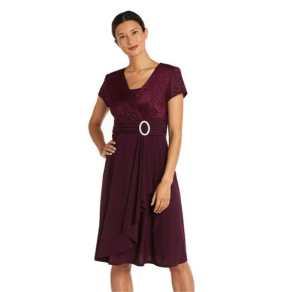 Women's R&M Richards Cascade Faux-Wrap Dress