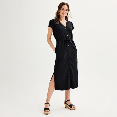 Women's Sonoma Goods For Life Short Sleeve Knit Midi Dress