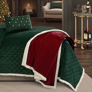 Five Queens Court Cozy Reversible Throw Blanket