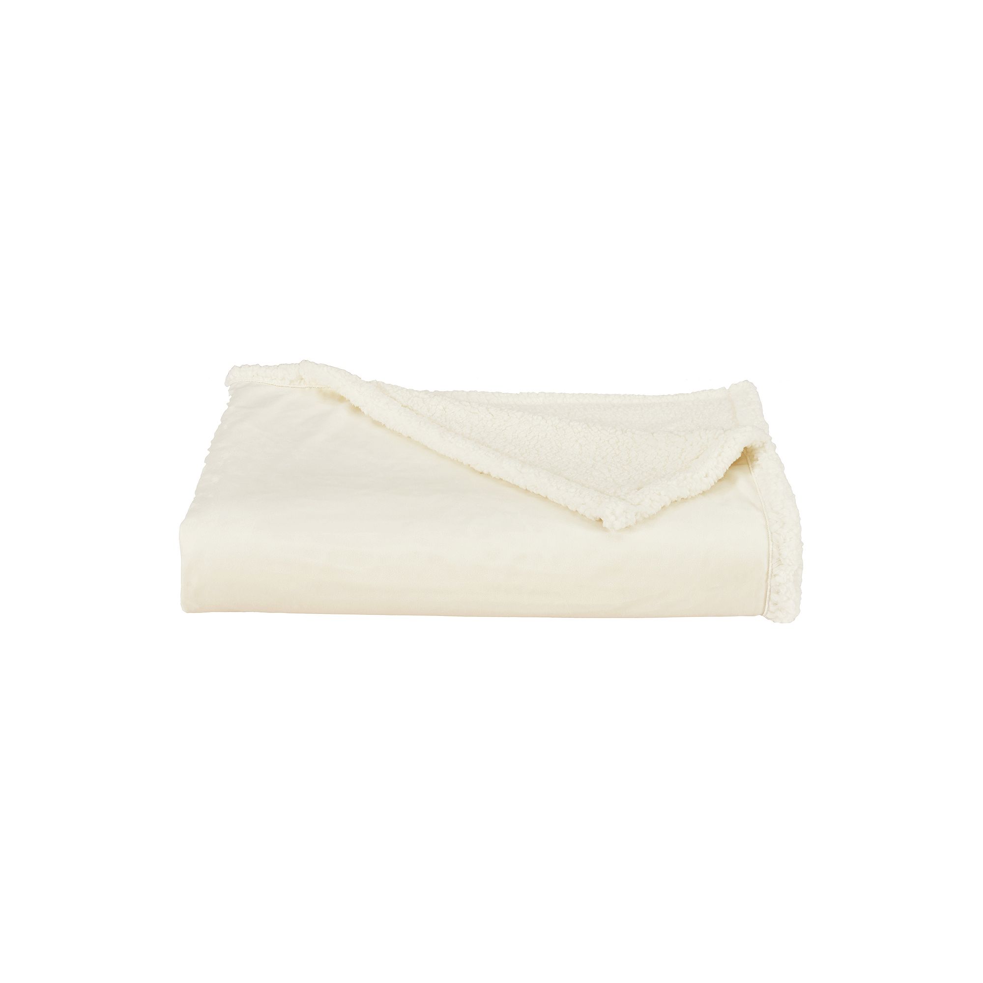 Five Queens Court Cozy Reversible Throw Blanket, White