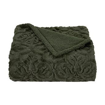 Five Queens Court Treasure Textured Fleece Reversible Throw Blanket