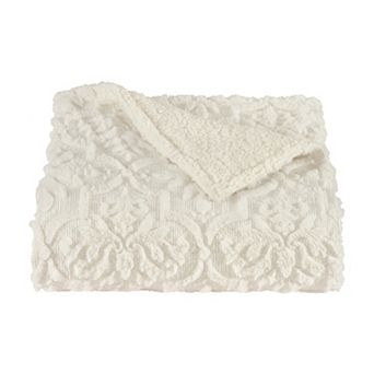 Five Queens Court Treasure Textured Fleece Reversible Throw Blanket