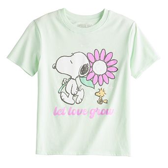 Girls 7-16 Snoopy & Woodstock Let Love Grow Graphic Tee