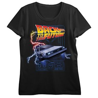 Juniors' Back To The Future DeLorean Graphic Tee