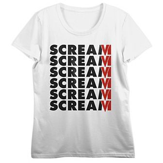 Juniors' Scream Repeating Title Graphic Tee