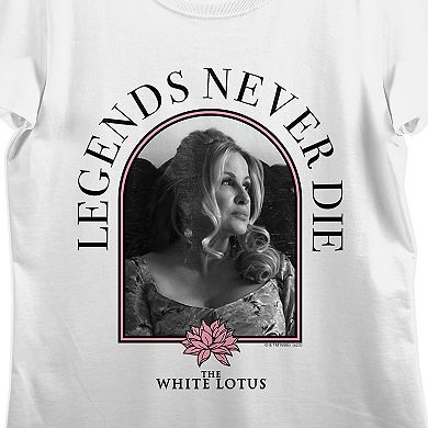 Juniors' White Lotus Legends Never Die Graphic Tee