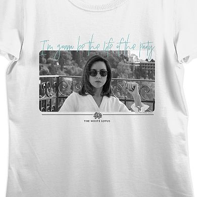 Juniors' White Lotus Life Of The Party Graphic Tee