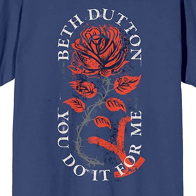 Juniors' Yellowstone Beth Dutton Rose Graphic Tee