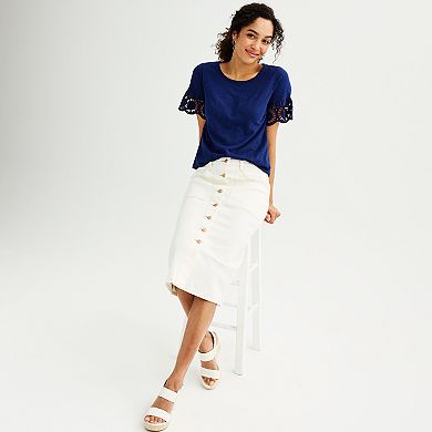 Women's Sonoma Goods For Life® Button Midi Skirt