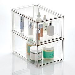 Mdesign Clarity Plastic Stackable Bathroom Vanity Storage