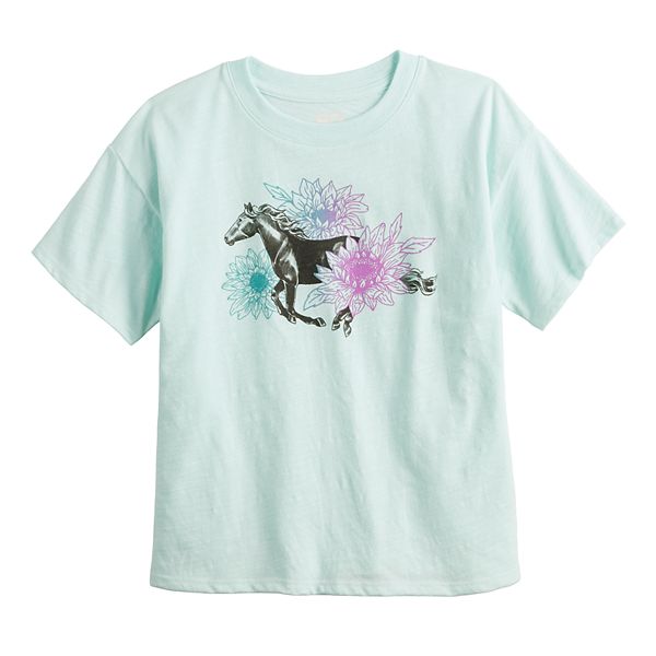 Girls 6-20 SO® Short Sleeve Boxy Graphic Tee in Regular