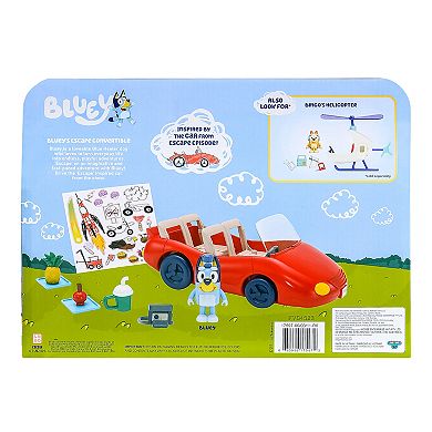 Bluey S9 Bluey's Escape Convertible Car Toy and Figurine Set