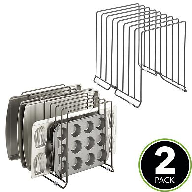 mDesign Large Metal 8 Slot Baking Sheet/Appliance Organizer Rack, 2 Pack