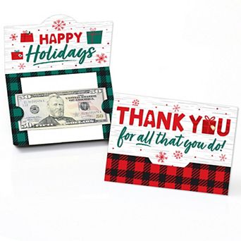 Big Dot Of Happiness Holiday Thank You Christmas Appreciation Money & Gift Card Holders 8 ct