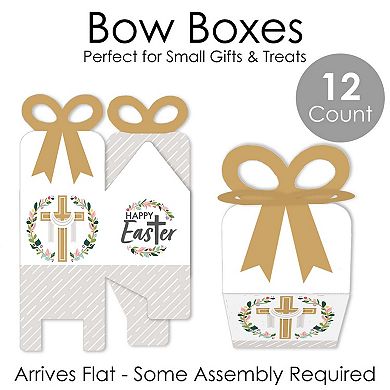 Big Dot Of Happiness Religious Easter Square Favor Gift Box Christian Holiday Bow Boxes 12 Ct