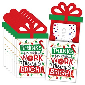 Big Dot Of Happiness Co-worker Appreciation Christmas Thank You Nifty Gifty Card Holders 8 ct