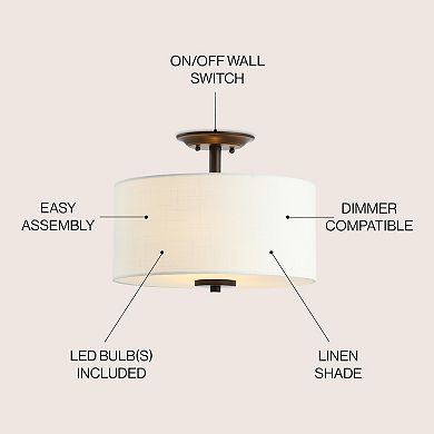 Marc Metal LED Semi Flush Mount