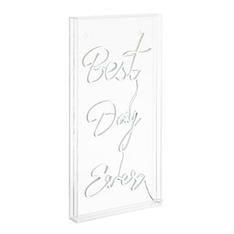 Best Day Ever Contemporary Glam Acrylic Box USB Operated LED Neon Light