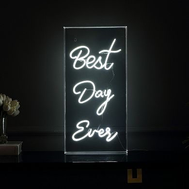 Best Day Ever Contemporary Glam Acrylic Box USB Operated LED Neon Light