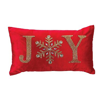 Beaded Joy And Noel Holiday Pillow (set Of 2)