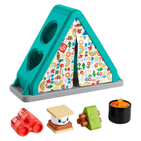 Fisher-Price S'more Shapes Camping Tent Baby Sorting Toy, 5-Pieces