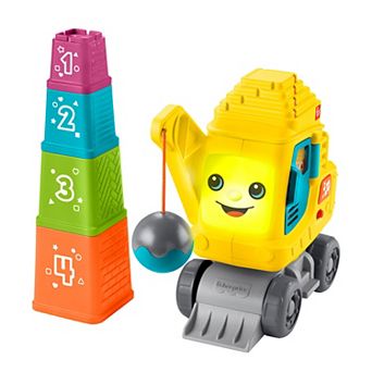 Fisher-Price Count & Stack Crane Baby & Toddler Learning Toy with Blocks, Lights & Sounds
