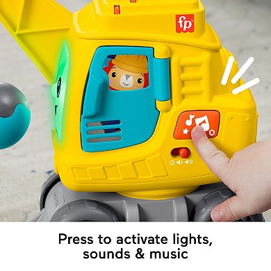 Fisher-Price Count & Stack Crane Baby & Toddler Learning Toy with Blocks, Lights & Sounds