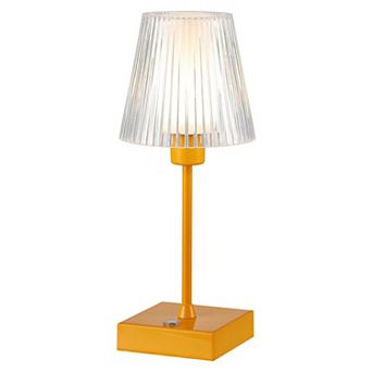 Oscar Modern Industrial Rechargeablecordless Iron/Acrylic Integrated LED Table Lamp with Ribbed S