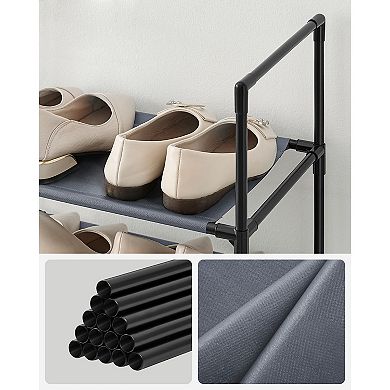 10-Tier Shoe Shelf, Shoe Storage Organizer, Space-Saving, Metal Frame
