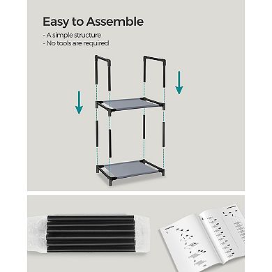 10-Tier Shoe Shelf, Shoe Storage Organizer, Space-Saving, Metal Frame