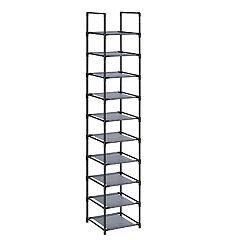 Simplify 50 Pair Shoe Organizer Rack - 10-Tier - Black