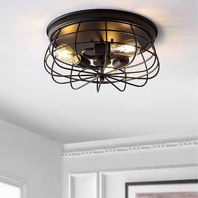 Calvia Farmhouse Metal Cage Flush Mount