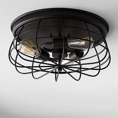 Calvia Farmhouse Metal Cage Flush Mount