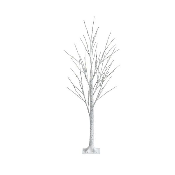 Prelit White Twig Birch Tree For Christmas Holiday With Led Lights4 Ft