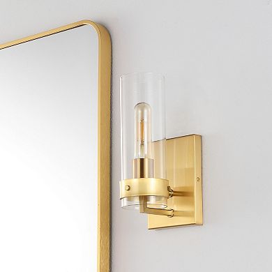 Harper Coastal Minimalist Iron/Glass LED Sconce (Set of 2)