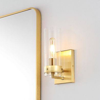 Harper Coastal Minimalist Iron/Glass LED Sconce (Set of 2)