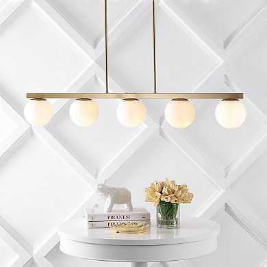 Luca Parisian Modern Glam Iron Globe Linear LED Pendant