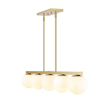 Luca Parisian Modern Glam Iron Globe Linear LED Pendant