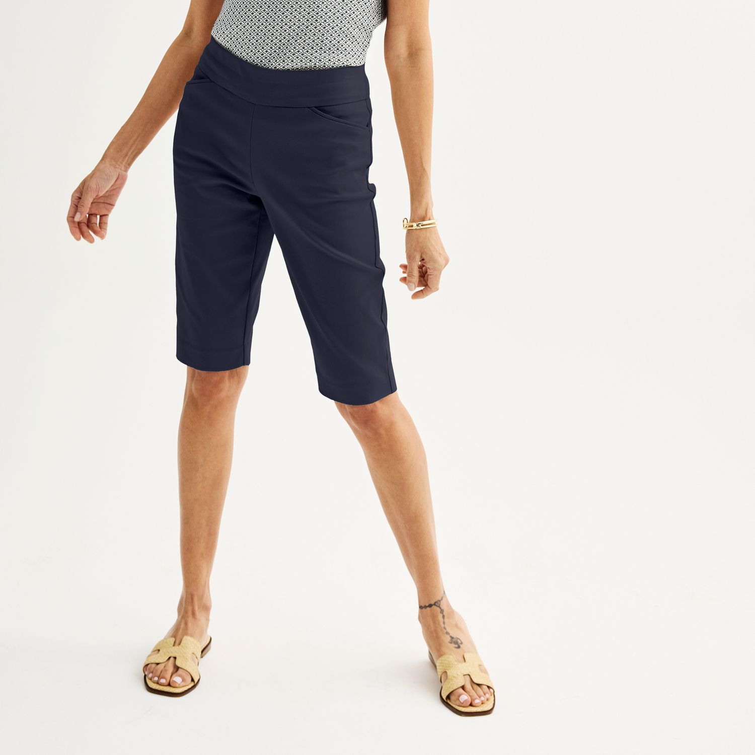 NWT Croft & Barrow Mid Rise Stretch Skort Plus Size 16W 18W 20W 22W 24W Blue eBa