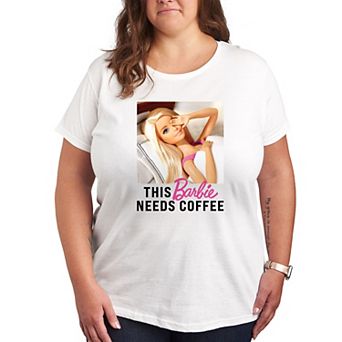 Plus Barbie® Needs Coffee Graphic Tee
