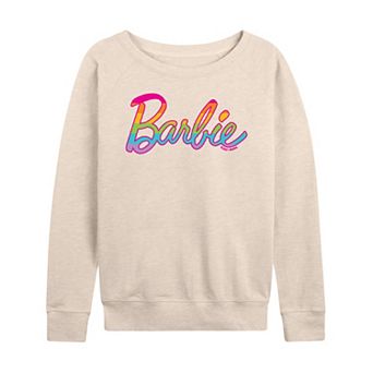 Women's Barbie® Pride Rainbow Fill French Terry Long Sleeve Tee