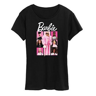 Women's Barbie® Pink Grid Graphic Tee