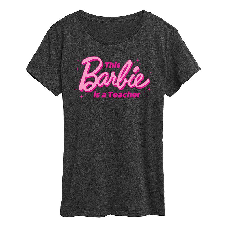 Women's Barbie® This Barbie Is A Teacher Graphic Tee, Girl's, Size: Small, Heather Grey