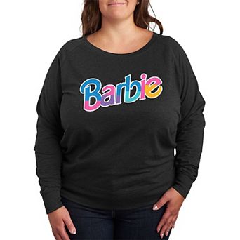 Plus Size Barbie® Dollhouse Logo French Terry Long Sleeve Tee