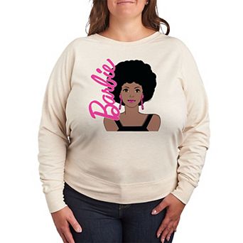Plus Size Barbie® Afro Art French Terry Long Sleeve Tee